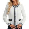 Womens Cardigan Button Down Long Sleeve Color Block Cardigan Sweaters