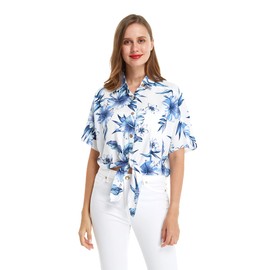 Matchable Couple Hawaiian Luau Shirt in Day Dream Bloom, Men, XL