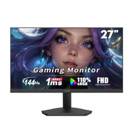 Viewedge 27 Inch Gaming Monitor FHD 144hz, 1ms IPS 1080p Computer Monitor with 110% sRGB, Bluelight Filter, HDMI & VGA Port, Support Wall Mount