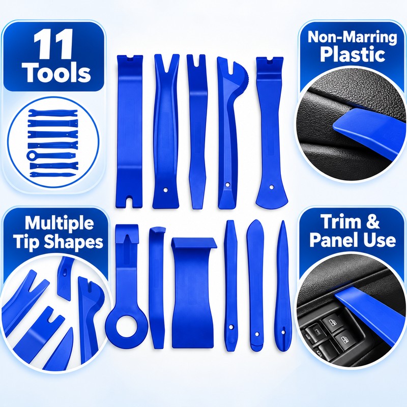 5/11/19-Piece Car Trim Removal Tool Set – Clip Pliers, Fastener