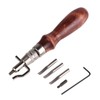 Leather Groover Tool,7 in 1 Adjustable Stitching Groover and Creasing Edge Beveler, Leather Carving Cutting Edge Tools for Leathercraft Work