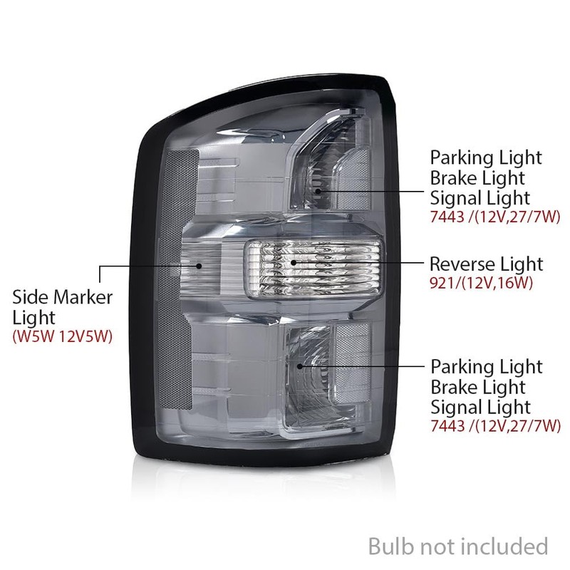 ALLGOOD Tail Lights Assembly w/o Bulbs Compatible with GMC Sierra