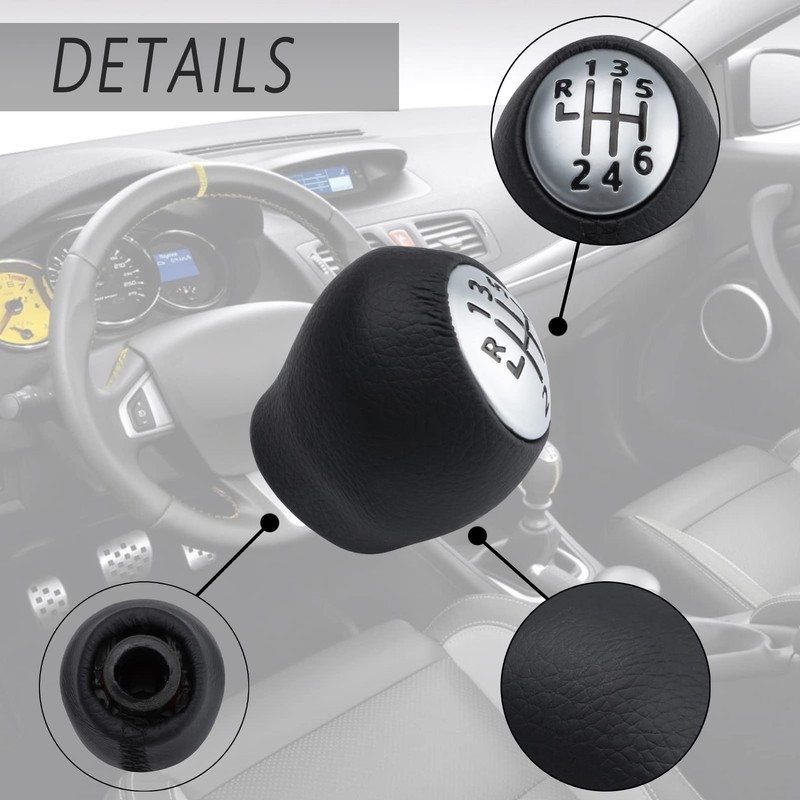 FanPaYY Gear Knob Car 6 Speed Lever Gear Knob for