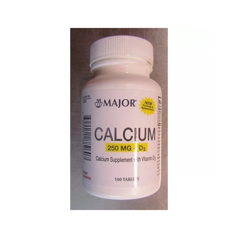 Major Calcium 250mg w/ D3 125IU OYSTER SHELL 100 Tablets