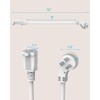 Flat Plug Short Power Extension Cord 1 Foot White 14