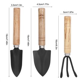 DDBSUN 3pcs Mini Plant Gardening Tools Set Spade Claw Rake Shovel Flowers Planting Tools