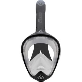 CRESSI Unisex Adult Java Full Face Snorkel Mask, Black/Black, S/M