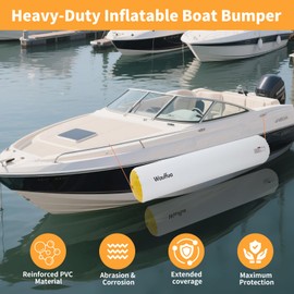 Wauffua Boat Fenders for Docking with Electric Air Pump, Full Protection Boat Bumpers for Docking with 2 Ropes, Inflatable Boat Bumpers Fenders