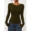 KIRUNDO Going Out Tops for Women Boat Neck Long Sleeve