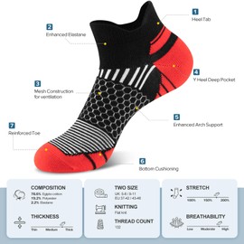Niofind Mens Trainer Socks, Ankle Cushioned Running Socks, Cotton Low Cut Breathable Anti-Blister Socks for Sports Hiking Cycling Walking Multipack 6 Pairs