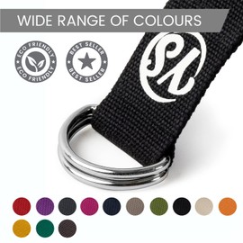 Black Metal D-Ring Buckle Yoga Studio Belt 2.5M