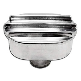 Cobra-Tek Valve Cover Breather Push In Fits 1.25 Inch Hole Finned Chrome Finish Aluminum