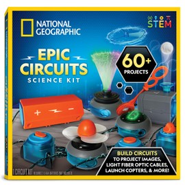 NATIONAL GEOGRAPHIC Circuit Maker Kit - Electronics Kit for Kids with 60 Electrical Circuit Projects, Electric Circuit STEM Toy, Electronic Projects, Electrical Circuit Kit for Kids, Electricity Kit