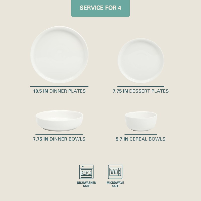 Gibson Home Oslo Porcelain Chip and Scratch Resistant Dinnerware Set,