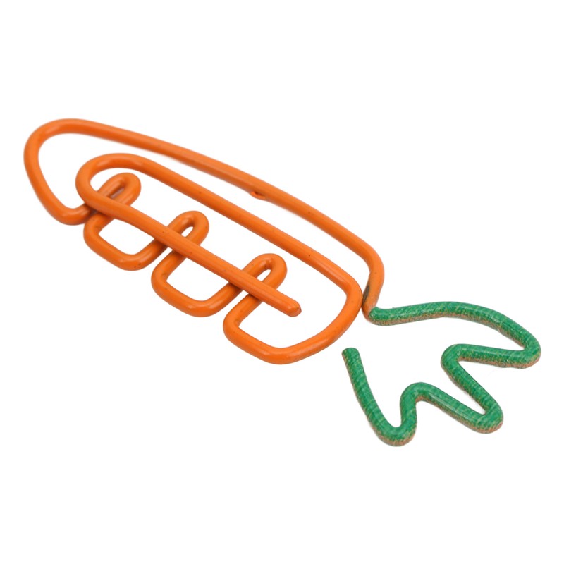 100Pcs Carrot Paper Clips Carrot Style Electroplated Metal Nonslip Rustproof