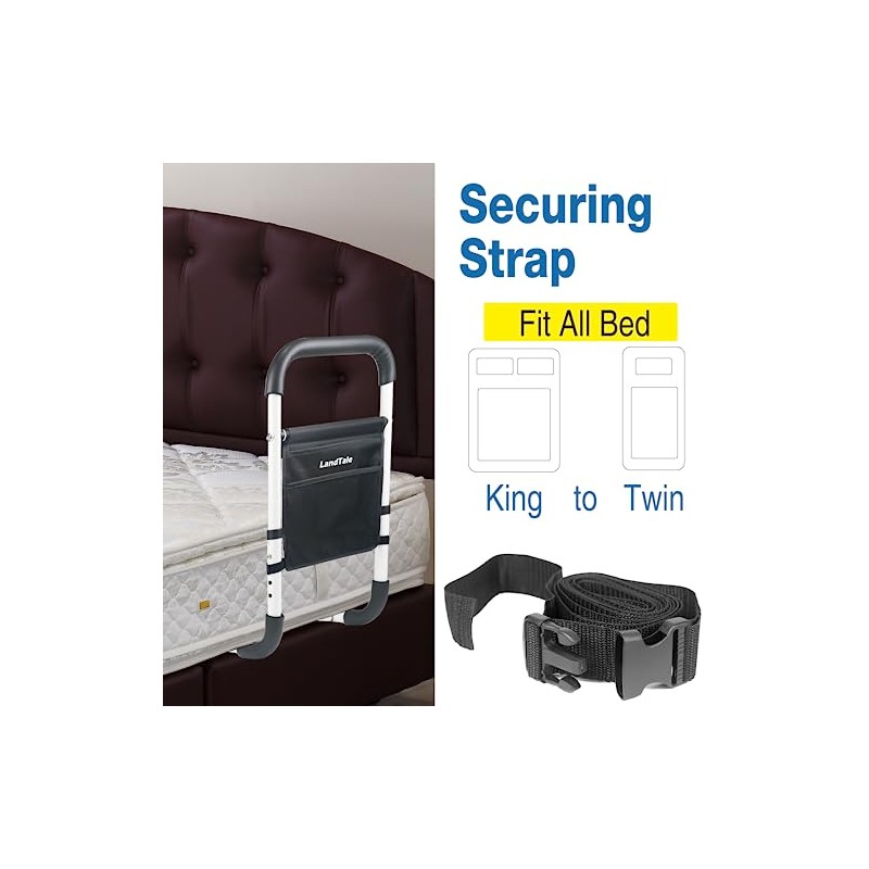 Bed Assist Rails Adjustable with Bag, Safety Bed Handle, Fall