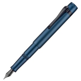 Hong Dian M2 - Mini pluma estilográfica de la Selva Negra, punta suave media y bolígrafo de viaje de bolsillo corto de aluminio de forma elegante (Azu
