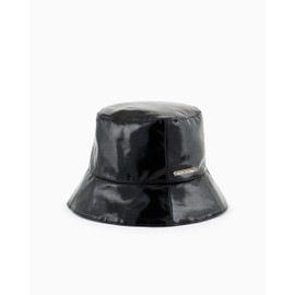 A|X Armani Exchange Women's Faux Leather Bucket Hat, Nero