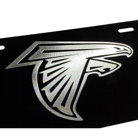 BLVD Engraved Atlanta Falcons Car Tag Diamond Etched Aluminum License Plate Fan Gift