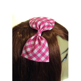 Plaid Hair Bow Collection- Country Hair Bow, Plaid Southern Hair Bows, Plaid Fabric Bows for Girls, Teens, Women (Pink, Headband)