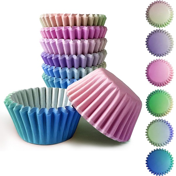 Gcardist 300-Count Standard Gradient Cupcake Liners Cupcake Cups 6 Design