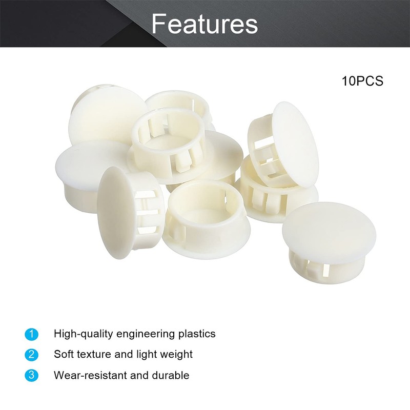 Fielect 10pcs Hole Plugs White 3/4 Inch (19mm) Plastic Hole