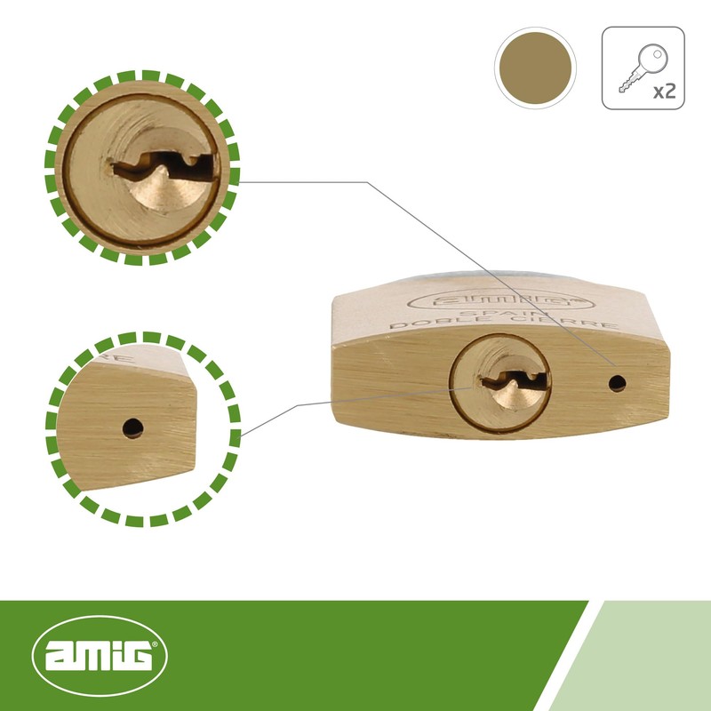 AMIG 2 Double Locking Padlock 40 mm