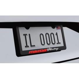 Red Mazda Racing Premium Metal License Plate Frame with Screws and Caps