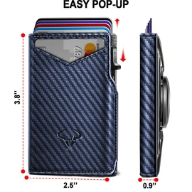 BULLIANT Men Airtag Wallet,Slim Front Pocket Wallet Money Clip for Men Gift 3.8"x2.7",Pop-up Access
