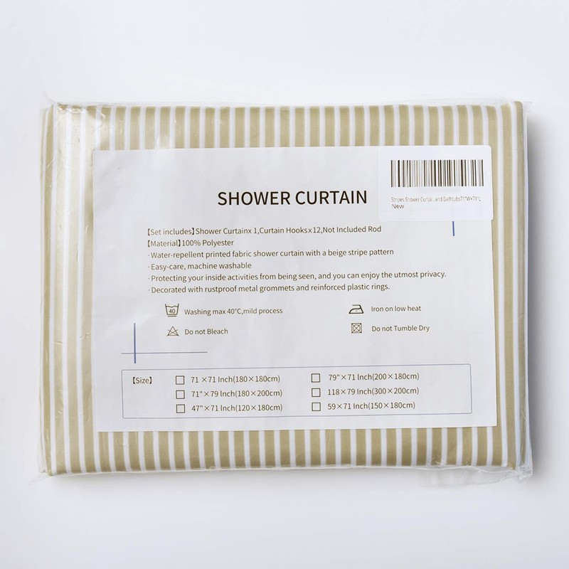 MORNITE Beige Shower Curtains for Bathroom, Shower Curtain Gold Tan