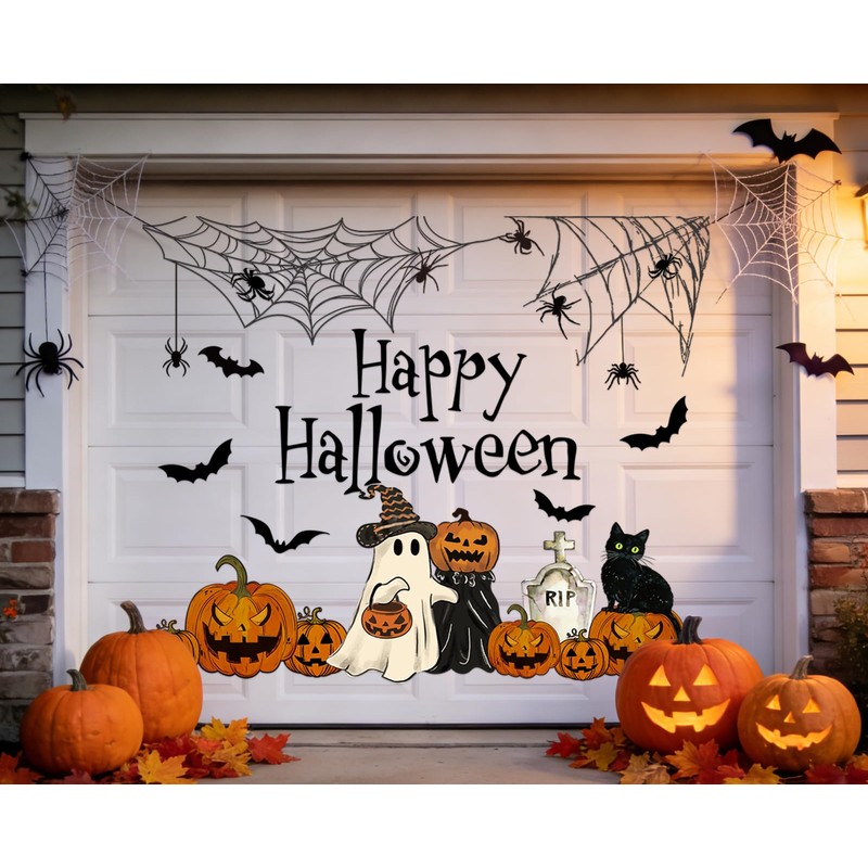 JarThenaAMCS 25Pcs Halloween Garage Door Magnets Ghost Pumpkin Black Cat