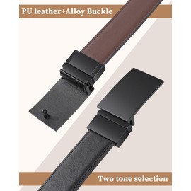 Kajeer Reversible Boy Belts for Kids, 2 In 1 Durable PU Metal Buckle Leather Toddler Youth Belts for Uniform Casual