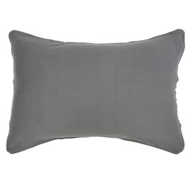 Merry Night NT4363-05 Pillow Cover, Plain Color, Gray, Approx. 16.9 x 24.8 inches (43 x 63 cm), Zipper, Easy to Put Pillow, 100% Cotton, Knit Material, Attached, Washable, All Seasons