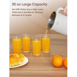 FOHERE 8 in 1 Nut Milk Maker Machine, 35oz Soy Milk Maker with 8 Upgraded Blades for Homemade Almond, Oat, Soy, Juice, Plant Milk, Delay Start/Self Cleaning/Keep Warm/Boiling Water