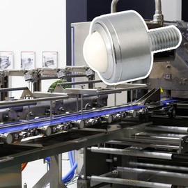 BQLZR 25mm Steel Nylon Ball Metal Transfer Bearing Unit Ball Wheel Conveyor Roller M12x25mm Thread Stem Caster Load Bearing 120KG