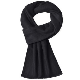 Eioeoey Men's Thick Cashmere Scarf for Men Warm Soft Wool Cold Weather Scarf for Winter Autumn, black, 71in