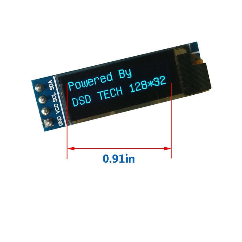 DSD TECH 2 PCS OLED 0.91" Display for IIC I2C