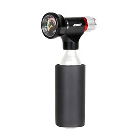 GORIX Bike Portable Pump Bicycle Air Pump CO2 inflator with Air Gauge Cylinder-Type CO2 Head Presta Schraeder (GX-COHM)