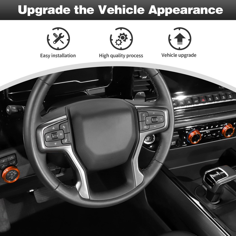Dash Control Knob Trim Kit for 2022-2025 Silverado 1500 LT