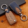 ontto Cowhide Leather Car Key Case Cover for VW Polo