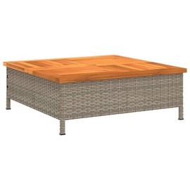 loibinfen Parasol Base Cover with Wood Top, Gray 27.6"x27.6"x9.8" Poly Rattan and Acacia,-74