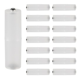 DORHEA 15Pcs AAA to AA Battery Adapter Converter AAA to AA Battery Holder Transparent Cases AAA to AA Adapter with Metal Contacts on Bottom for Battery Converter AAA to AA