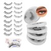 4 Pares Pestañas Postizas Magnéticas Kit Con Clip 3d De
