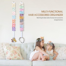 POVETIRE POVETIRE 6PCS Bow Holder Hair Bow Organizer, Hair Clips Storage Bow Holder for Girls Hair Bows, Baby Headband Hair Accessories Organizer Display Wall Hanging for Nursery Decors