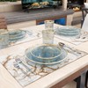 MARBLELIZED American Placemats, Washable, Fabric Place Mats with White Marble
