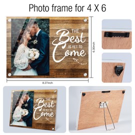 WOODme The Best is Yet to Come 4x6 Picture Frame MDF Wood and Acrylic Photo Frame for Newlyweds, Graduates, Career Professionals, Entrepreneurs, and Patients - Ideal Gifts