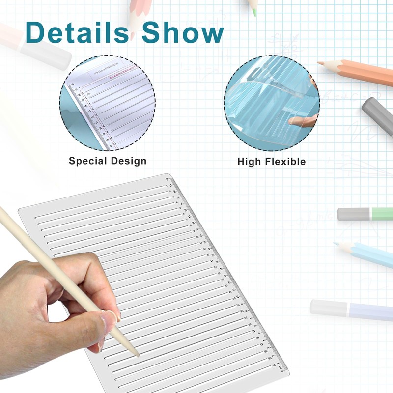 Straight Line Stencil Ruler Lettering Guide Transparent Model Calligraphy for