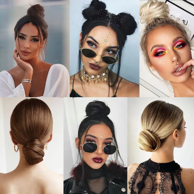 Extensiones Cabello Postizo Moño Cebolla Volumen Peinado Chongo Dona Coleta