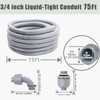 Feotech Liquid-Tight Conduit and Connector Kit - 3/4 Inch 75
