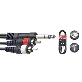 Stagg SYC2/PS2CM E 2 m S Series Stereo Phone to 2 x Male RCA Y-Cable